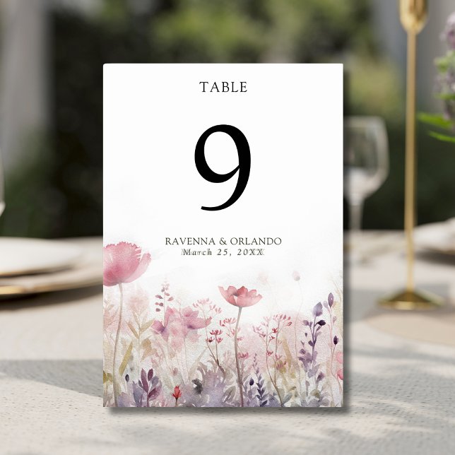 Numeração De Mesa Casamento Rústico Silenciado em Prado de Flor Silv (Criador carregado)
