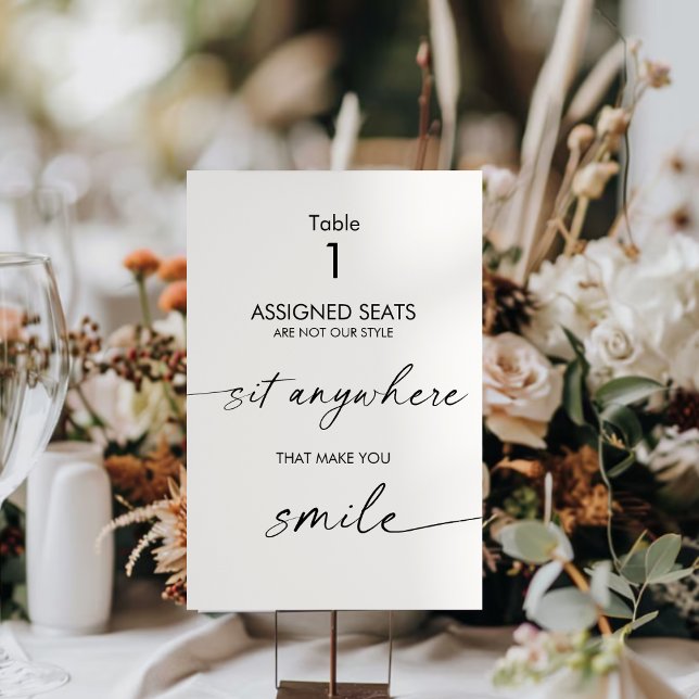 Numeração De Mesa Casamento Sem Lugares Atribuídos, Sente-Se Em Qual (Criador carregado)