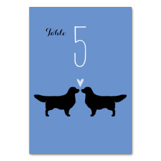 Numeração De Mesa Casamento Silhuetas do Golden Retriever