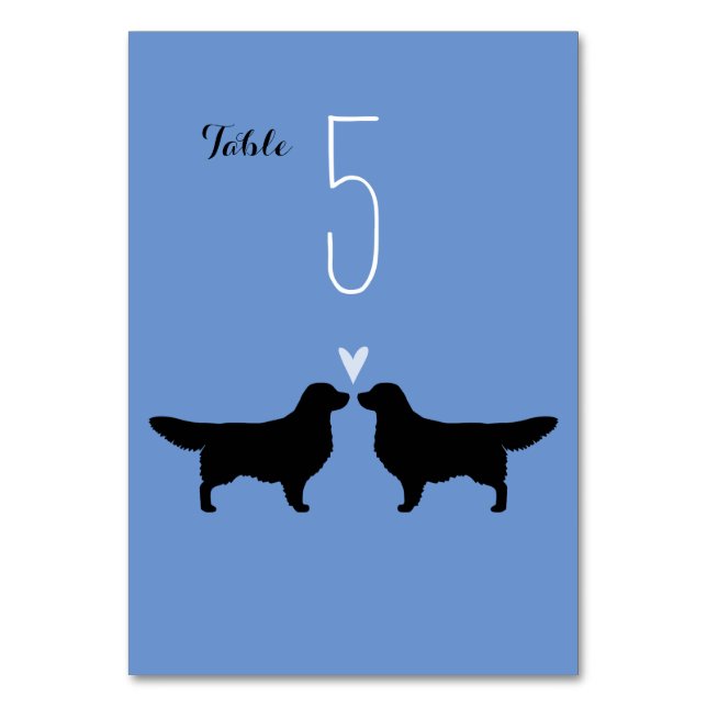 Numeração De Mesa Casamento Silhuetas do Golden Retriever (Frente)