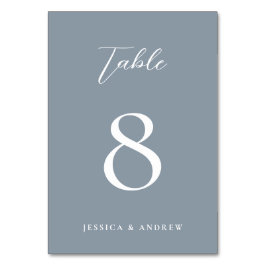 Numeração De Mesa Casamento Simples, Azul e Branco, com poeira mínim