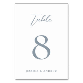 Numeração De Mesa Casamento Simples, Azul e Branco, com poeira mínim