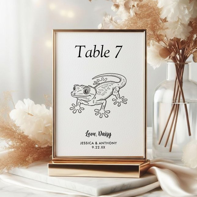 Numeração De Mesa Casamento Simples de Animais de Estimação em Preto (Criador carregado)