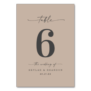 Numeração De Mesa Casamento Simples De Areia Sólida Khaki Beige