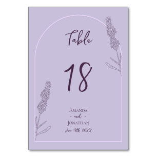 Numeração De Mesa Casamento Simples de Blooms de Lavanda Elegante
