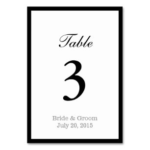 Numeração De Mesa Casamento Simples de Borda Dobrada