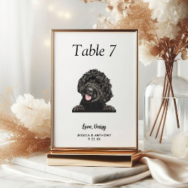 Numeração De Mesa Casamento Simples de Cachorro Negro e Branco