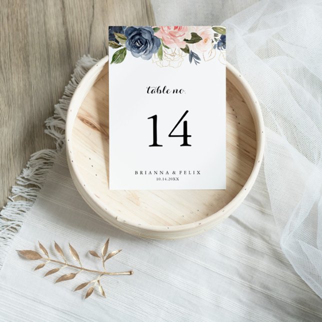 Numeração De Mesa Casamento Simples De Caligrafia Floral Elegante (Criador carregado)
