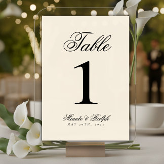 Numeração De Mesa Casamento Simples de Negra e Creme com Dinheiro An