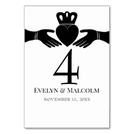 Numeração De Mesa Casamento Simples de Preto e Branco em Anel de Cla