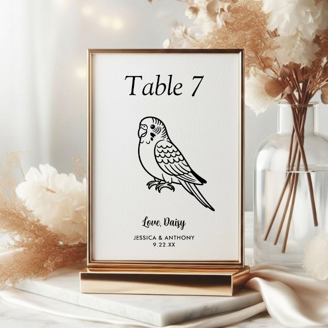 Numeração De Mesa Casamento Simples de Preto e Branco para Animais d (Criador carregado)