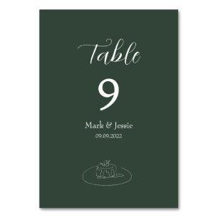Numeração De Mesa Casamento Simples de ROE Dusky Verde e Branco