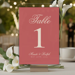 Numeração De Mesa Casamento simples de Rosa de dinheiro velho
