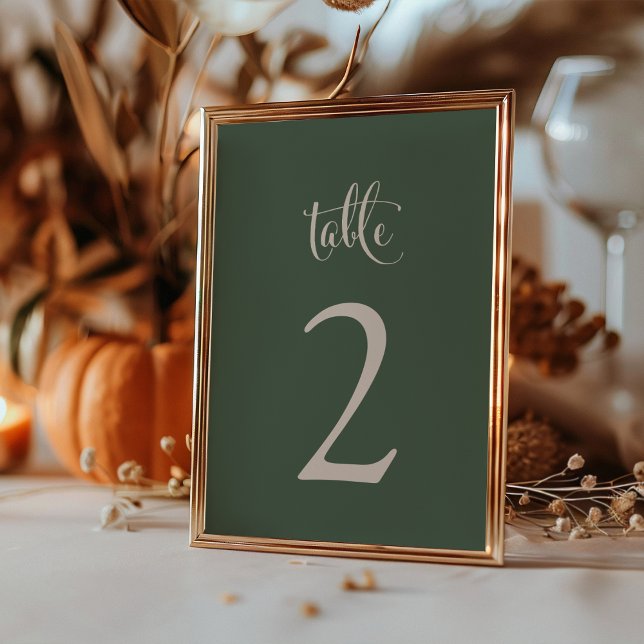Numeração De Mesa Casamento Simples de Sábado Fall Boho (Simple Elegant Sage Taupe Fall Boho Wedding Table Number by Painted Paperie
)