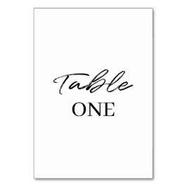 Numeração De Mesa Casamento Simples de Script Branco Negro