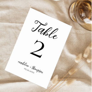 Numeração De Mesa Casamento Simples de Script Romântico