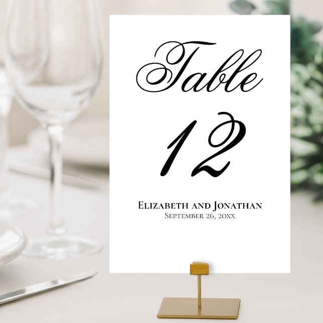 Numeração De Mesa Casamento Simples e Elegante com Letra de Forma Pr (Criador carregado)