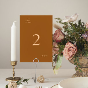 Numeração De Mesa Casamento Simples e Simples de Terracotta
