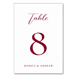 Numeração De Mesa Casamento Simples e Vermelho Brilhante Minimalista