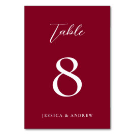 Numeração De Mesa Casamento Simples e Vermelho Brilhante Minimalista