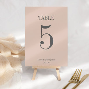 Numeração De Mesa Casamento Simples Elegante de Blush Dusty na moda