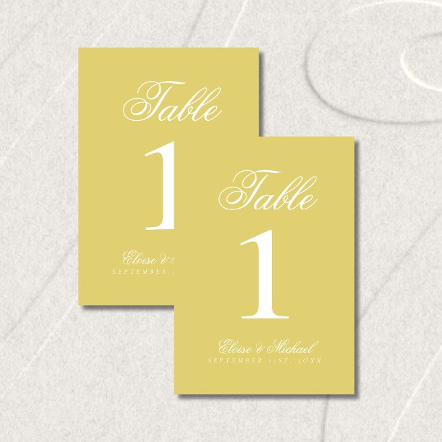 Numeração De Mesa Casamento Simples Moderno com Estilo Antigo (Simple Modern Old Money Wedding Table Number)
