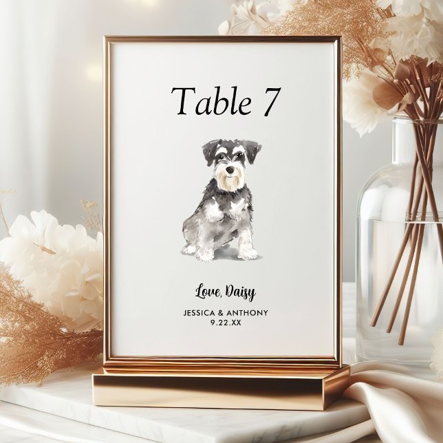 Numeração De Mesa Casamento Simples Moderno de Cachorros (Criador carregado)
