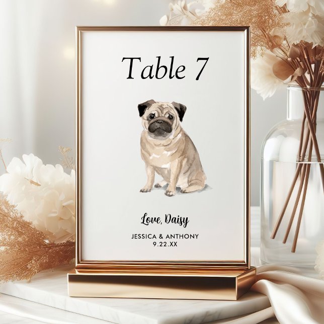 Numeração De Mesa Casamento Simples Moderno de Cachorros (Criador carregado)