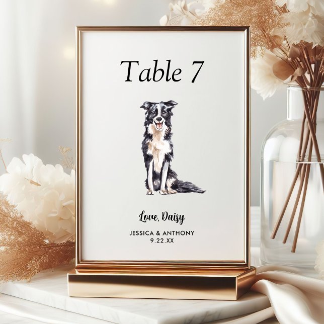 Numeração De Mesa Casamento Simples Moderno de Cachorros (Criador carregado)