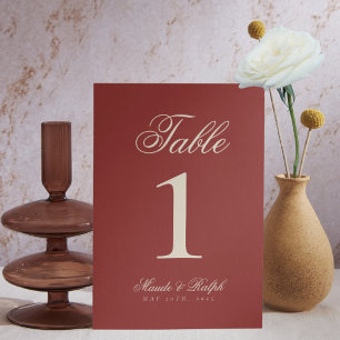 Numeração De Mesa Casamento Simples Moderno Dinheiro Antigo Vermelho