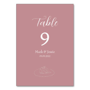 Numeração De Mesa Casamento Simples Rosa e Branco
