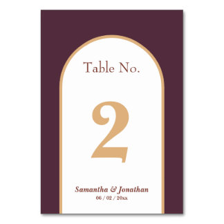 Numeração De Mesa Casamento Simples Roxo Retro Oriental