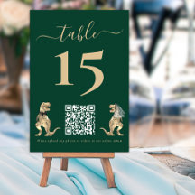 Casamento Tema Dinossauro Código QR Verde