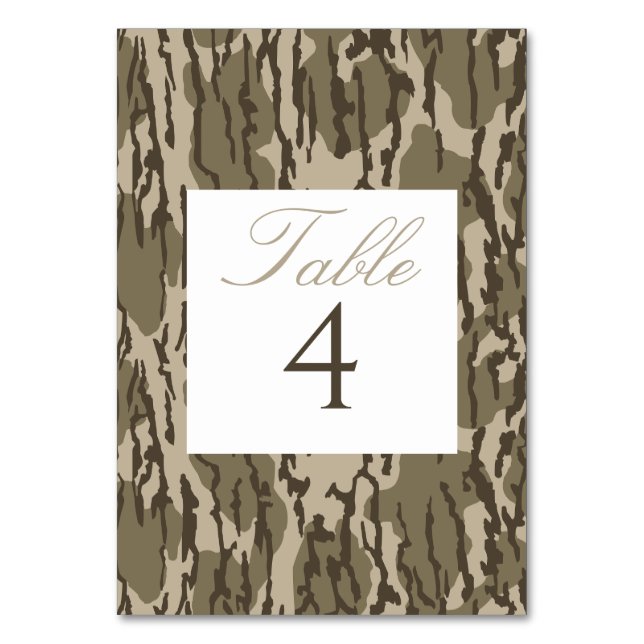 Numeração De Mesa Casamento Temático de Caça Camuflagem Bottom Lands (Frente)