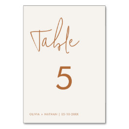 Numeração De Mesa Casamento Terrestre Mínimo Moderno