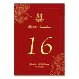Numeração De Mesa Casamento Tradicional Chinês Vermelho de Phoenix D