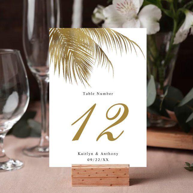 Numeração De Mesa Casamento Tropical de Palmeiras Elegante (Criador carregado)