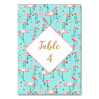 Numeração De Mesa Casamento Tropical de Praia Flamingo Azul e Rosa