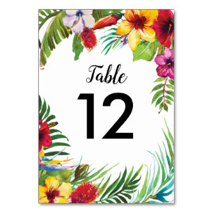 Numeração De Mesa Casamento Tropical de Praia Havaí Summer