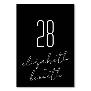 Numeração De Mesa Casamento Tuxedo Onyx com Nomes Personalizados Mod