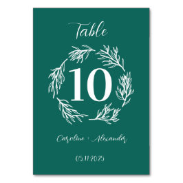 Numeração De Mesa Casamento Único Elegante Moderno Elegante Emerald