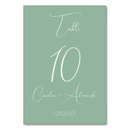 Numeração De Mesa Casamento Único Elegante Moderno Verde Sage