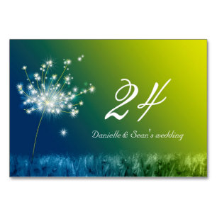 Numeração De Mesa Casamento Verde Azul da Música de Dandelion