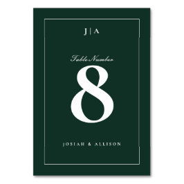 Numeração De Mesa Casamento Verde Clássico