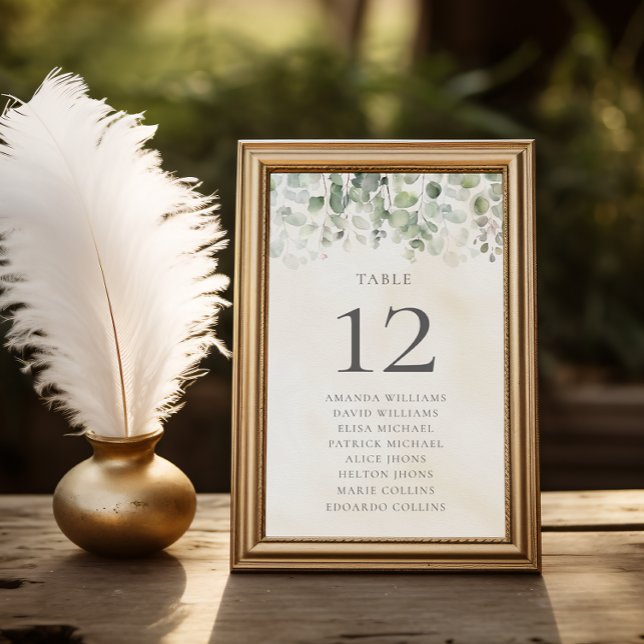 Numeração De Mesa Casamento Verde de Eucalipto e Salva (Criador carregado)
