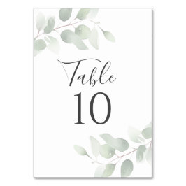 Numeração De Mesa Casamento Verde de Eucalipto Elegante