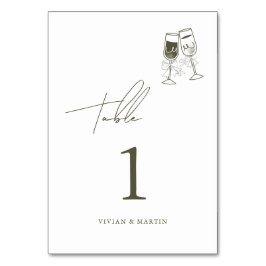 Numeração De Mesa Casamento Verde de Madeira Elegante