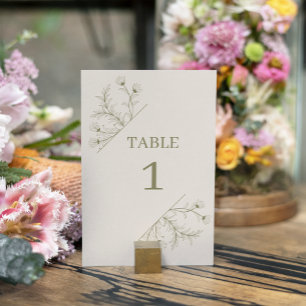 Numeração De Mesa Casamento Verde de Moss Floral Elegante