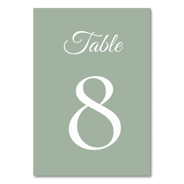 Numeração De Mesa Casamento Verde de Sage Floral de Molho (Frente)
