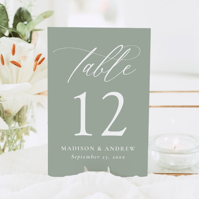 Numeração De Mesa Casamento Verde do Senado Elegante Moderno (Criador carregado)